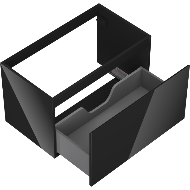 Mexen Orio koupelnová skříňka pod umyvadlo 80 cm, 1 zásuvka, černý lesk - 91A10-08047-1-BF70