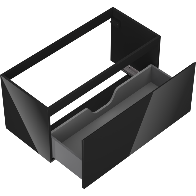 Mexen Orio koupelnová skříňka pod umyvadlo 100 cm, 1 zásuvka, černý lesk - 91A10-10047-1-BF70