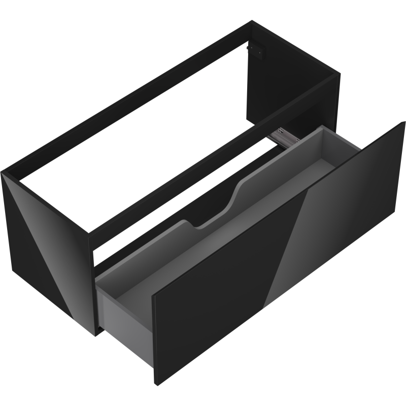 Mexen Orio koupelnová skříňka pod umyvadlo 120 cm, 1 zásuvka, černý lesk - 91A10-12047-1-BF70
