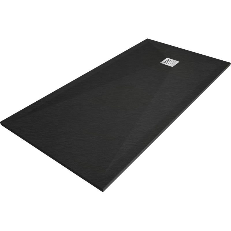 Mexen Stone+ obdélníková kompozitová sprchová vanička 160 x 100 cm, černá - 44701016