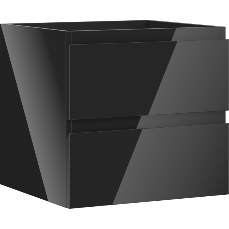 Mexen Orio koupelnová skříňka pod umyvadlo 50 cm, 2 zásuvky, černý lesk - 91A10-05047-2-BFF70