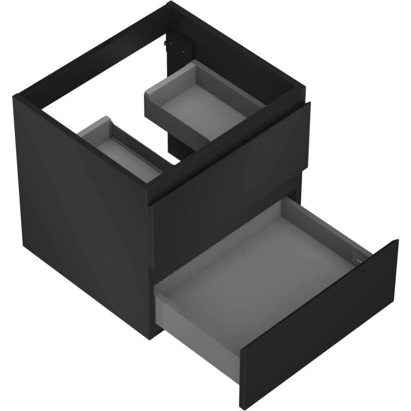 Mexen Orio koupelnová skříňka pod umyvadlo 50 cm, 2 zásuvky, černá mat - 91A10-05047-2-BFF71