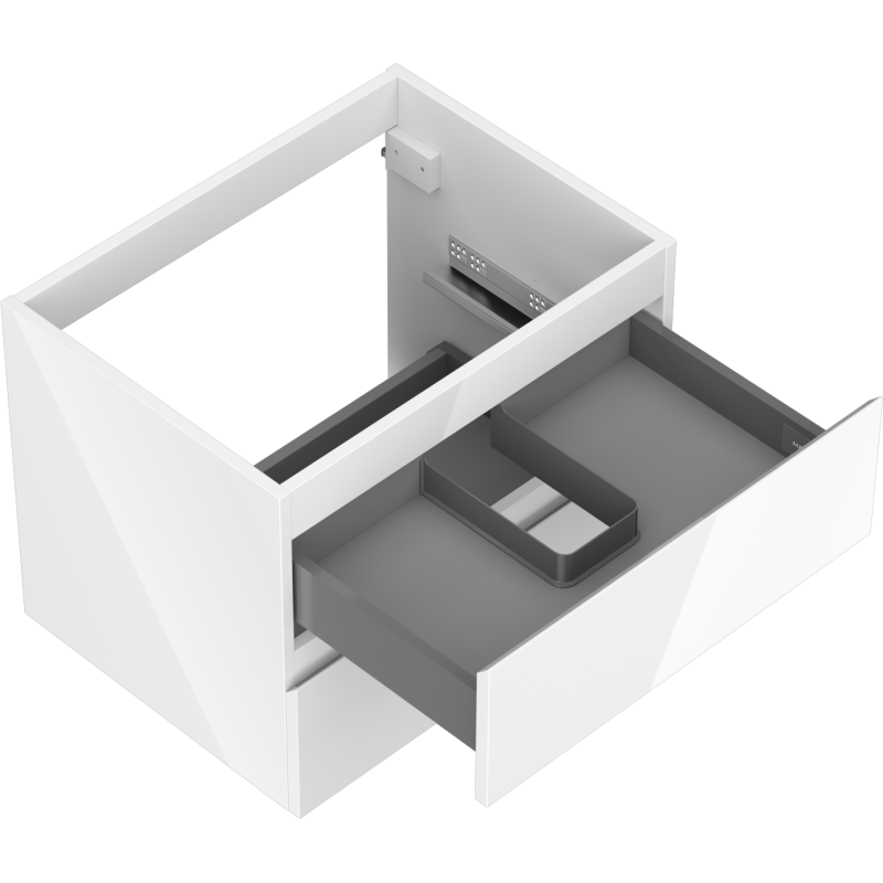 Mexen Orio koupelnová skříňka pod umyvadlo 60 cm, 2 zásuvky, bílý lesk - 91A10-06047-2-BFF00