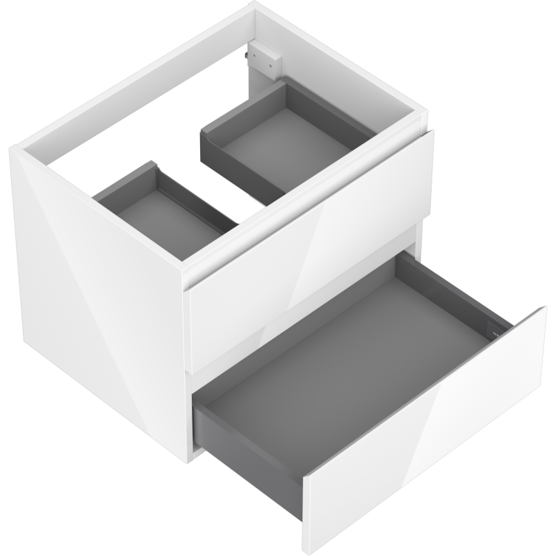 Mexen Orio koupelnová skříňka pod umyvadlo 60 cm, 2 zásuvky, bílý lesk - 91A10-06047-2-BFF00