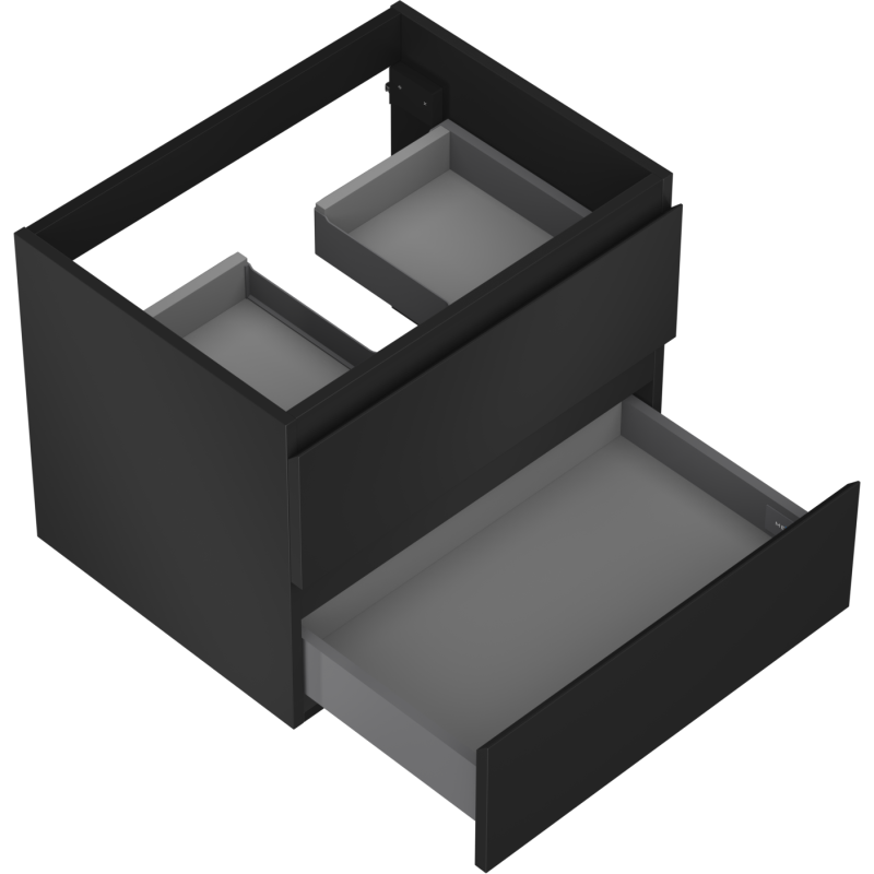 Mexen Orio koupelnová skříňka pod umyvadlo 60 cm, 2 zásuvky, černá mat - 91A10-06047-2-BFF71