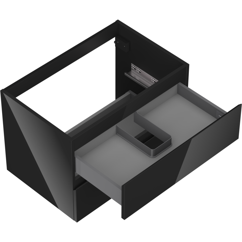 Mexen Orio koupelnová skříňka pod umyvadlo 70 cm, 2 zásuvky, černý lesk - 91A10-07047-2-BFF70