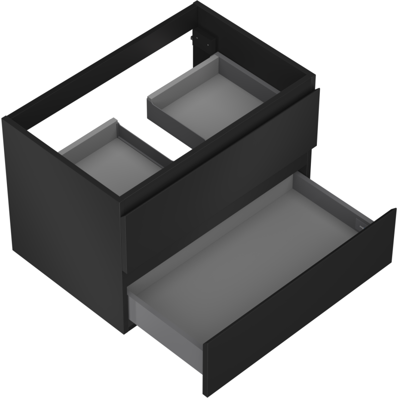 Mexen Orio koupelnová skříňka pod umyvadlo 70 cm, 2 zásuvky, černá mat - 91A10-07047-2-BFF71