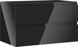 Mexen Orio koupelnová skříňka pod umyvadlo 80 cm, 2 zásuvky, černý lesk - 91A10-08047-2-BFF70