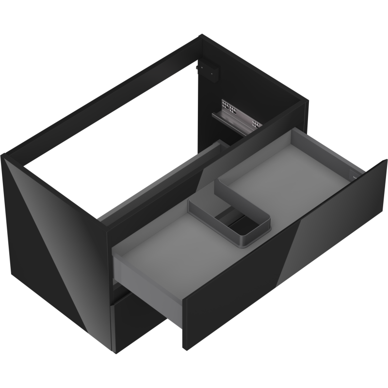 Mexen Orio koupelnová skříňka pod umyvadlo 80 cm, 2 zásuvky, černý lesk - 91A10-08047-2-BFF70
