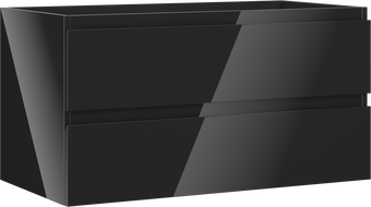 Mexen Orio koupelnová skříňka pod umyvadlo 90 cm, 2 zásuvky, černý lesk - 91A10-09047-2-BFF70