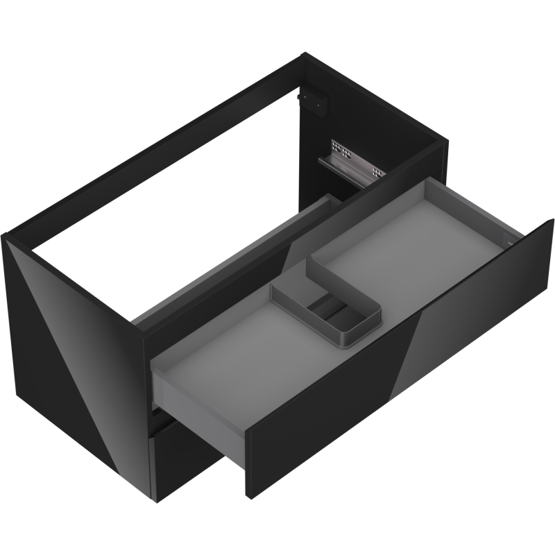 Mexen Orio koupelnová skříňka pod umyvadlo 90 cm, 2 zásuvky, černý lesk - 91A10-09047-2-BFF70