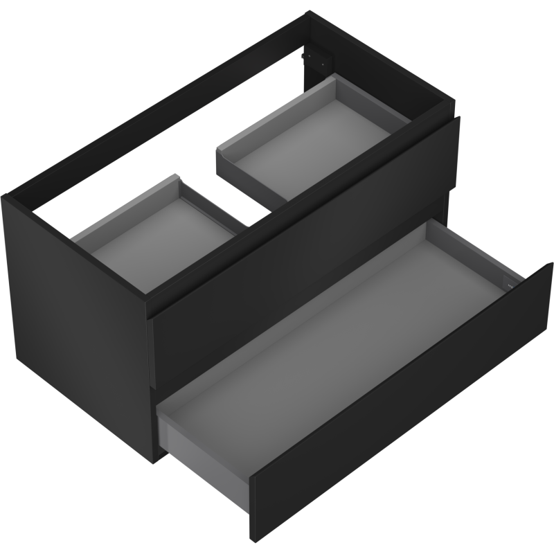 Mexen Orio koupelnová skříňka pod umyvadlo 90 cm, 2 zásuvky, černá mat - 91A10-09047-2-BFF71