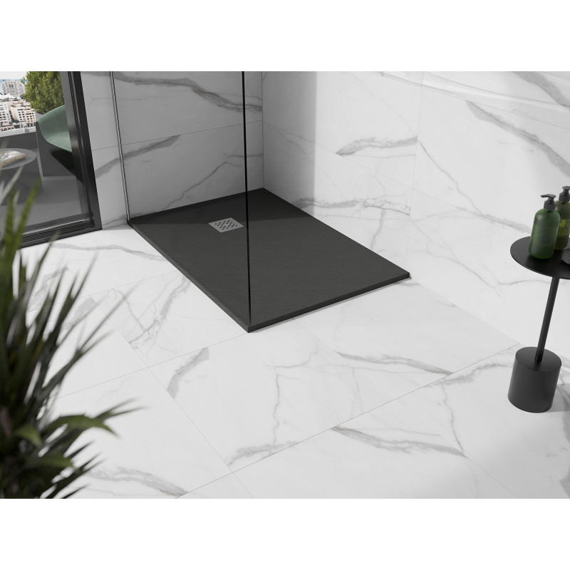 Mexen Stone+ obdélníkový kompozitní sprchový kout 100 x 70 cm, antracit - 44717010