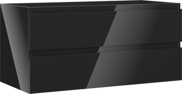 Mexen Orio koupelnová skříňka pod umyvadlo 100 cm, 2 zásuvky, černý lesk - 91A10-10047-2-BFF70