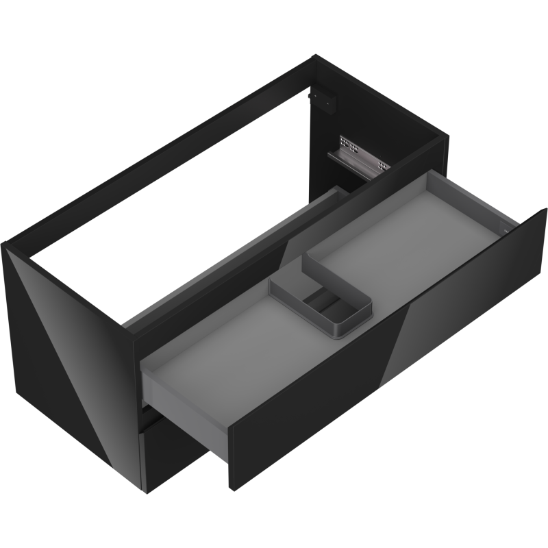 Mexen Orio koupelnová skříňka pod umyvadlo 100 cm, 2 zásuvky, černý lesk - 91A10-10047-2-BFF70