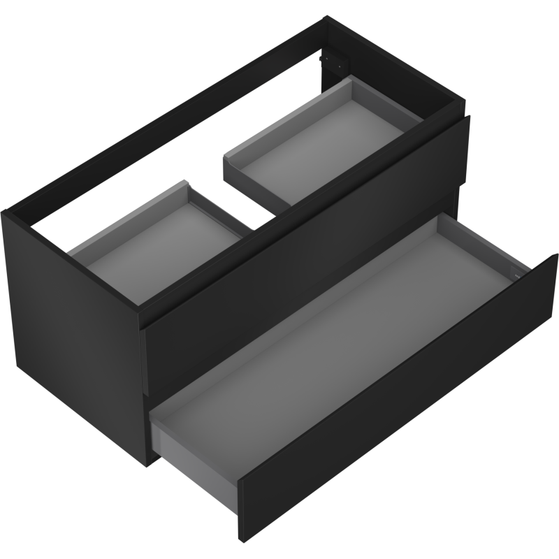 Mexen Orio koupelnová skříňka pod umyvadlo 100 cm, 2 zásuvky, černá mat - 91A10-10047-2-BFF71