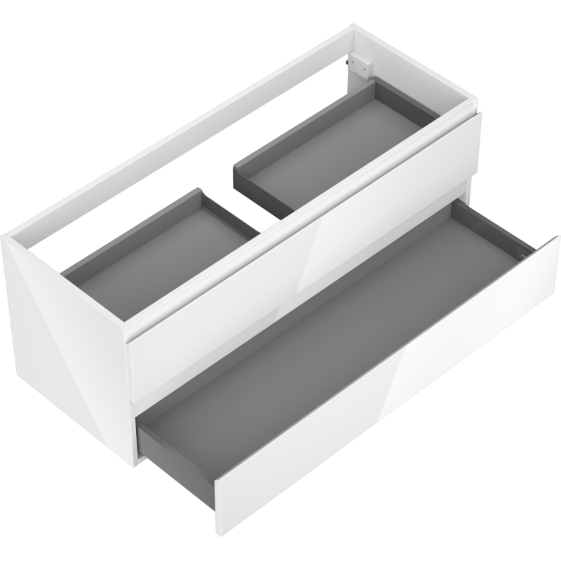Mexen Orio koupelnová skříňka pod umyvadlo 120 cm, 2 zásuvky, bílý lesk - 91A10-12047-2-BFF00
