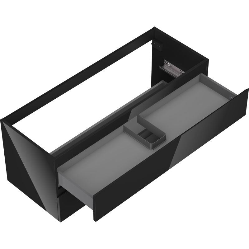 Mexen Orio koupelnová skříňka pod umyvadlo 120 cm, 2 zásuvky, černý lesk - 91A10-12047-2-BFF70