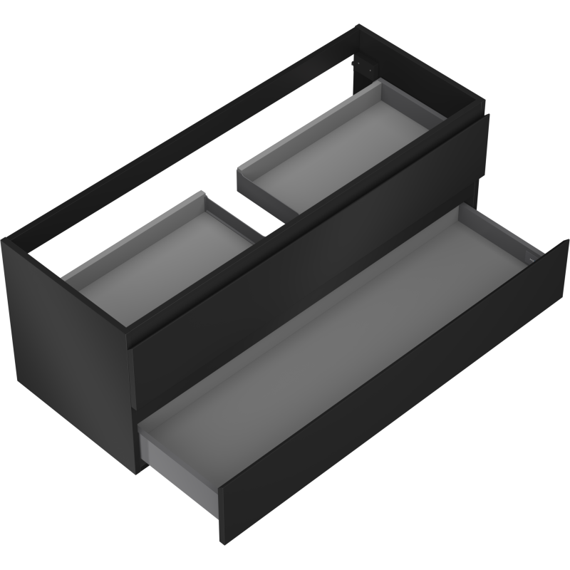 Mexen Orio koupelnová skříňka pod umyvadlo 120 cm, 2 zásuvky, černá mat - 91A10-12047-2-BFF71