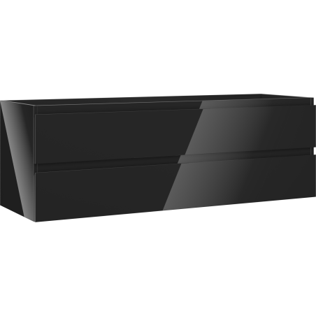 Mexen Orio koupelnová skříňka pod umyvadlo 140 cm, 2 zásuvky, černý lesk - 91A10-14047-2-BFF70