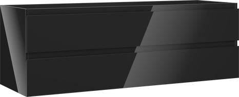Mexen Orio koupelnová skříňka pod umyvadlo 140 cm, 2 zásuvky, černý lesk - 91A10-14047-2-BFF70