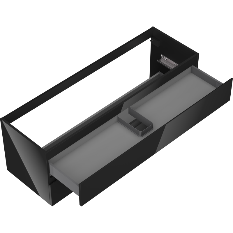 Mexen Orio koupelnová skříňka pod umyvadlo 140 cm, 2 zásuvky, černý lesk - 91A10-14047-2-BFF70