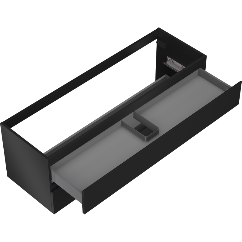 Mexen Orio koupelnová skříňka pod umyvadlo 140 cm, 2 zásuvky, černý mat - 91A10-14047-2-BFF71