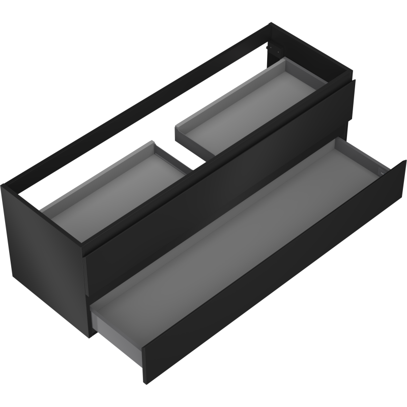 Mexen Orio koupelnová skříňka pod umyvadlo 140 cm, 2 zásuvky, černý mat - 91A10-14047-2-BFF71