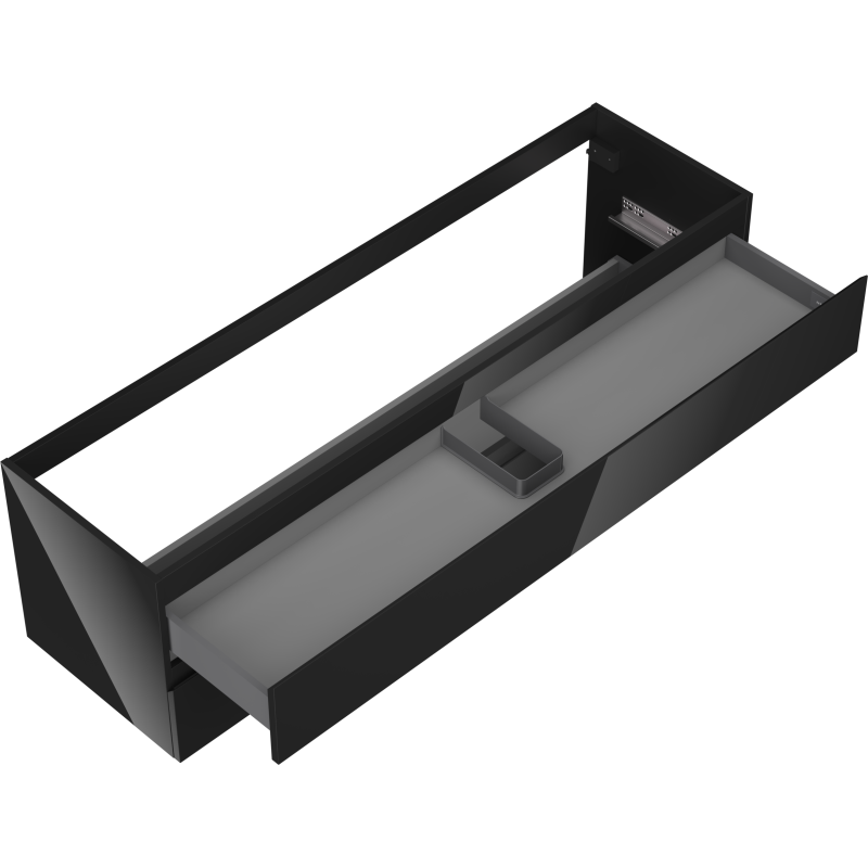 Mexen Orio koupelnová skříňka pod umyvadlo 160 cm, 2 zásuvky, černý lesk - 91A10-16047-2-BFF70