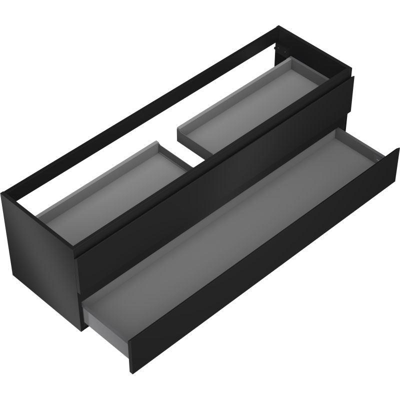 Mexen Orio koupelnová skříňka pod umyvadlo 160 cm, 2 zásuvky, černá matná - 91A10-16047-2-BFF71