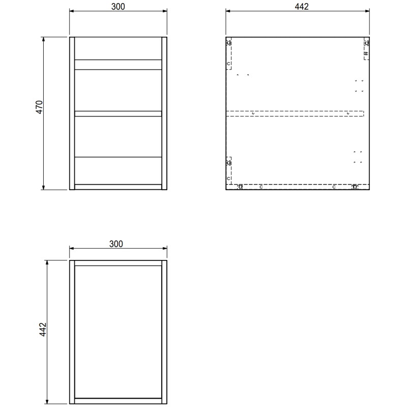 Mexen Orio Badezimmer-Unterschrank 30 cm, 1 Tür, Grau matt - 91A11-03047-1-BF62
