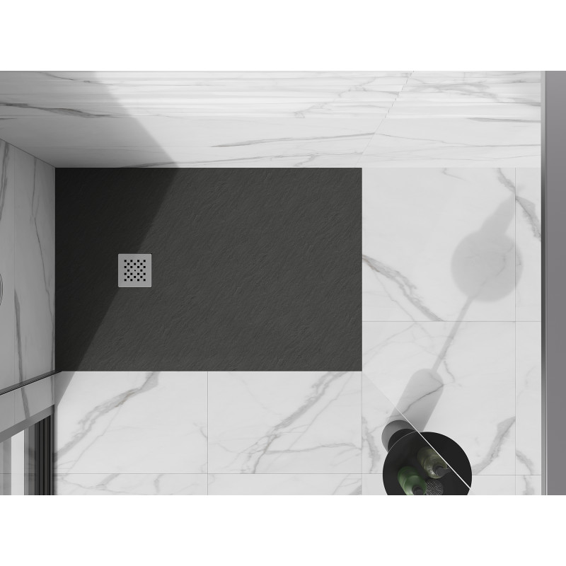 Mexen Stone+ kompozitní sprchová vanička obdélníková 90 x 80 cm, antracit - 44718090