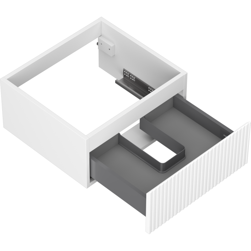 Mexen Rivel koupelnová skříňka pod umyvadlo 50 cm, 1 zásuvka, drážkovaná, bílá mat - 91A20-05023-1-BF01