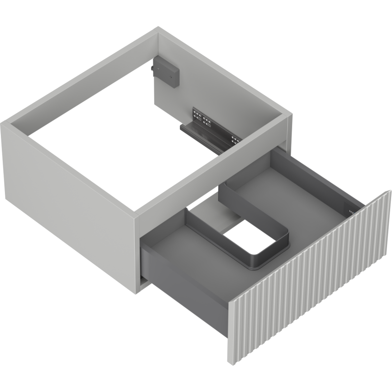 Mexen Rivel koupelnová skříňka pod umyvadlo 50 cm, 1 zásuvka, drážkovaná, šedá matná - 91A20-05023-1-BF62