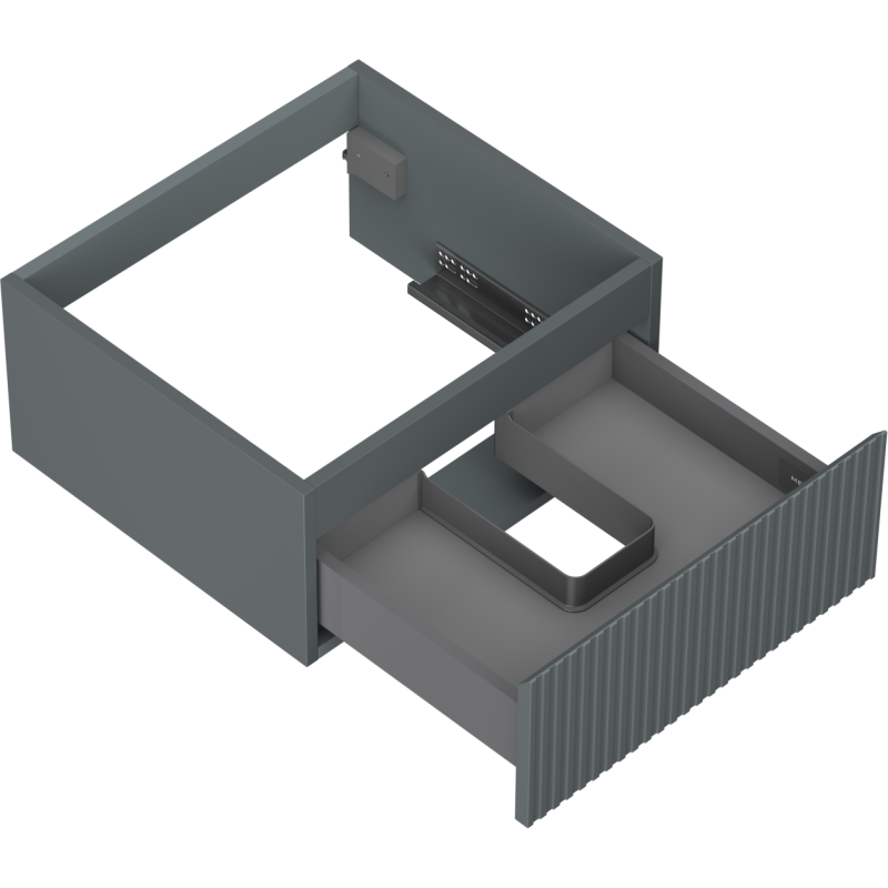 Mexen Rivel koupelnová skříňka pod umyvadlo 50 cm, 1 zásuvka, drážkovaná, grafit mat - 91A20-05023-1-BF66