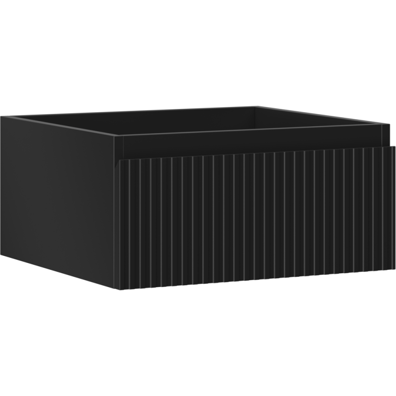 Mexen Rivel koupelnová skříňka pod umyvadlo 50 cm, 1 zásuvka, drážkovaná, černá mat - 91A20-05023-1-BF71