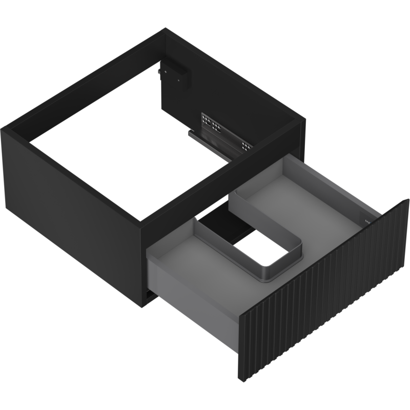 Mexen Rivel koupelnová skříňka pod umyvadlo 50 cm, 1 zásuvka, drážkovaná, černá mat - 91A20-05023-1-BF71