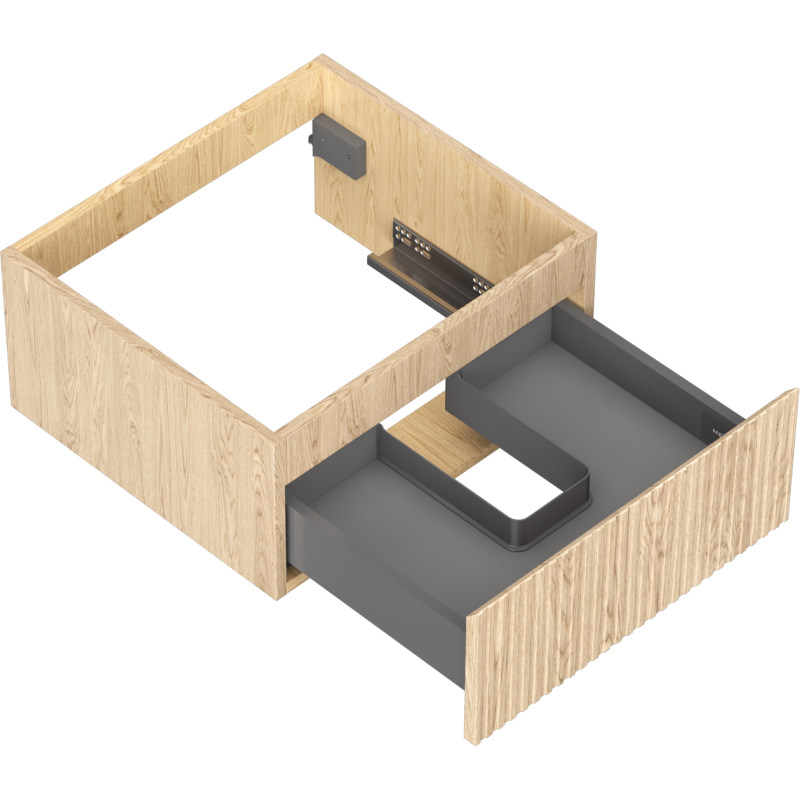 Mexen Rivel koupelnová skříňka pod umyvadlo 50 cm, 1 zásuvka, drážkovaná, dub - 91A20-05023-1-BF81