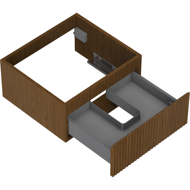 Mexen Rivel koupelnová skříňka pod umyvadlo 50 cm, 1 zásuvka, drážkovaná, ořech - 91A20-05023-1-BF86