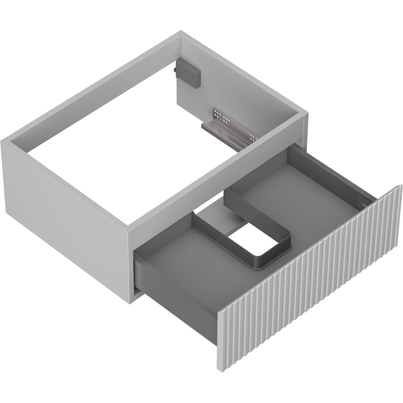 Mexen Rivel koupelnová skříňka pod umyvadlo 60 cm, 1 zásuvka, drážkovaná, šedá mat - 91A20-06023-1-BF62