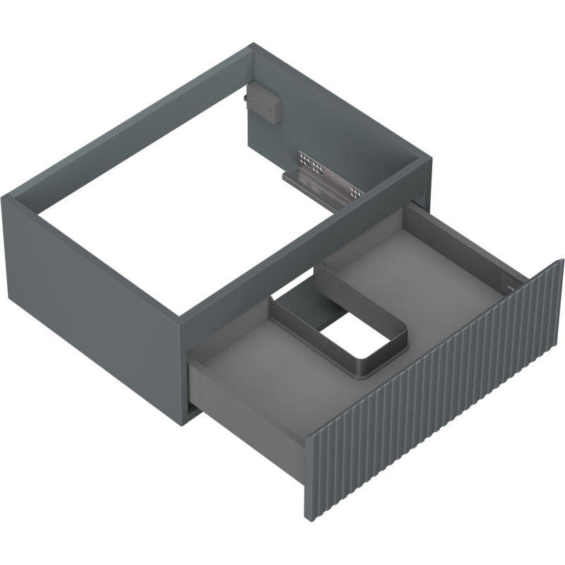 Mexen Rivel koupelnová skříňka pod umyvadlo 60 cm, 1 zásuvka, drážkovaná, grafit mat - 91A20-06023-1-BF66