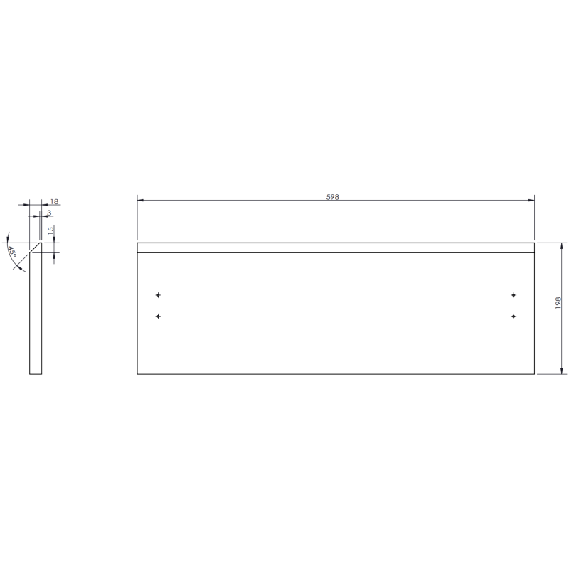 Mexen Rivel koupelnová skříňka pod umyvadlo 60 cm, 1 zásuvka, drážkovaná, černá mat - 91A20-06023-1-BF71