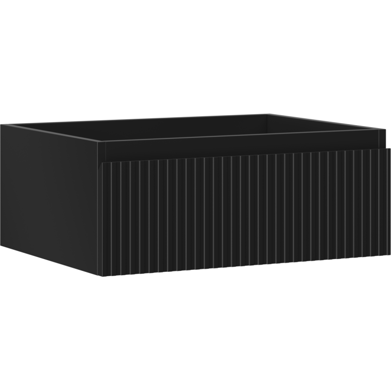 Mexen Rivel koupelnová skříňka pod umyvadlo 60 cm, 1 zásuvka, drážkovaná, černá mat - 91A20-06023-1-BF71