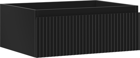 Mexen Rivel koupelnová skříňka pod umyvadlo 60 cm, 1 zásuvka, drážkovaná, černá mat - 91A20-06023-1-BF71