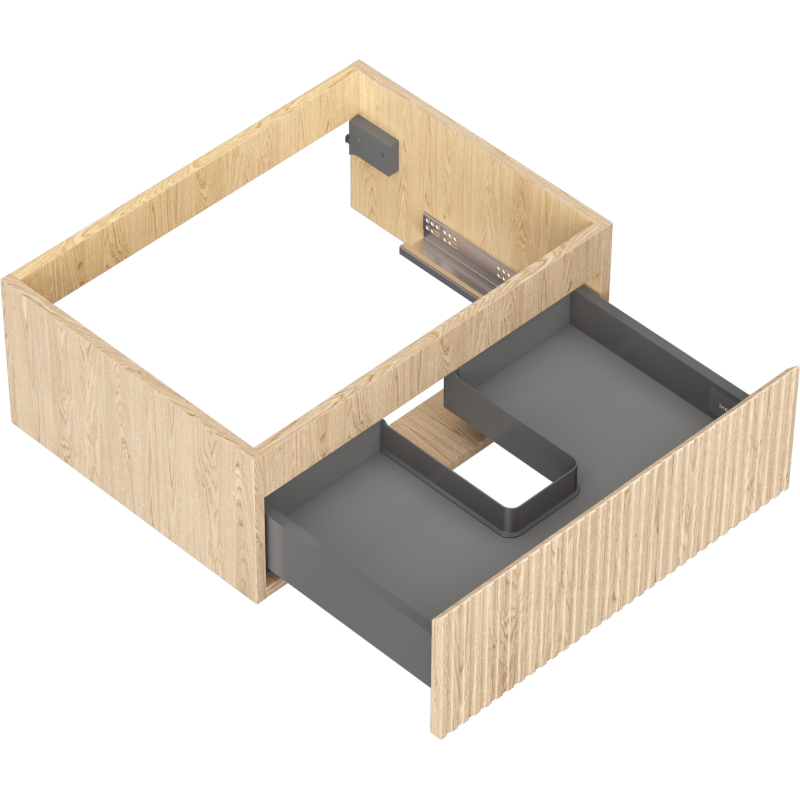 Mexen Rivel koupelnová skříňka pod umyvadlo 60 cm, 1 zásuvka, drážkovaná, dub - 91A20-06023-1-BF81
