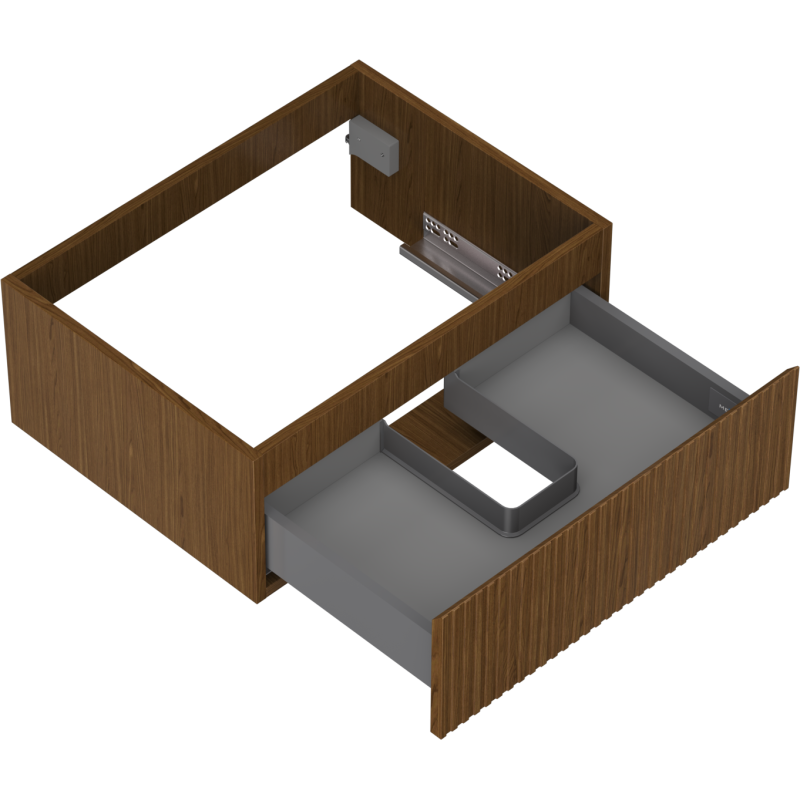 Mexen Rivel koupelnová skříňka pod umyvadlo 60 cm, 1 zásuvka, drážkovaná, ořech - 91A20-06023-1-BF86