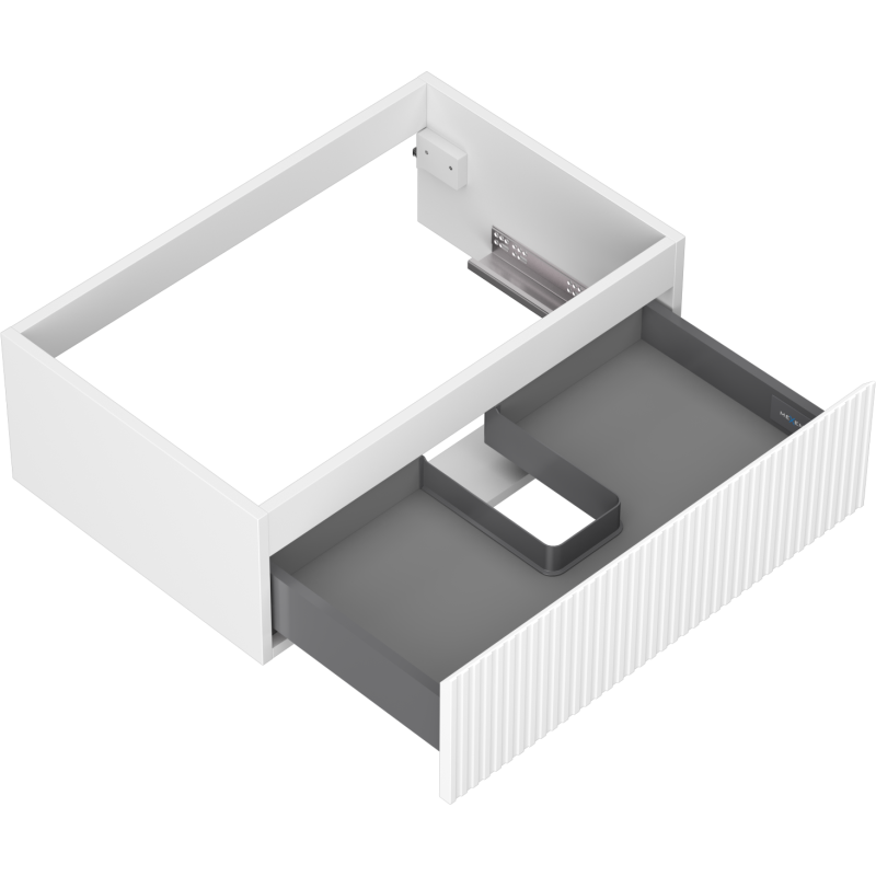 Mexen Rivel koupelnová skříňka pod umyvadlo 70 cm, 1 zásuvka, drážkovaná, bílá matná - 91A20-07023-1-BF01