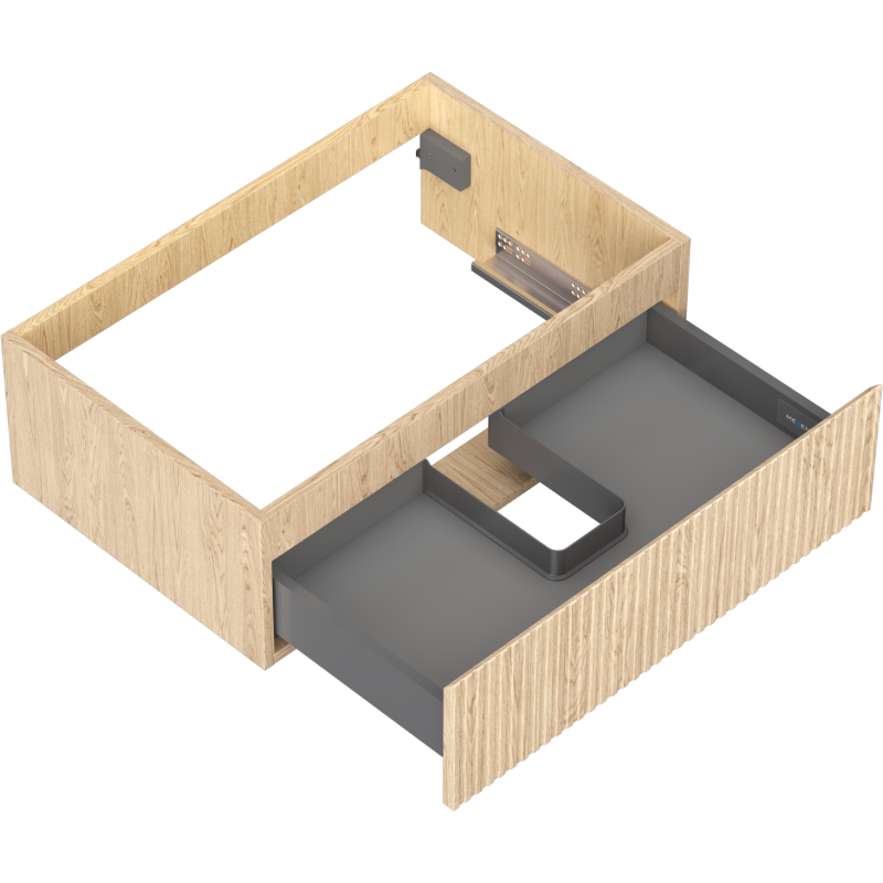 Mexen Rivel koupelnová skříňka pod umyvadlo 70 cm, 1 zásuvka, drážkovaná, dub - 91A20-07023-1-BF81