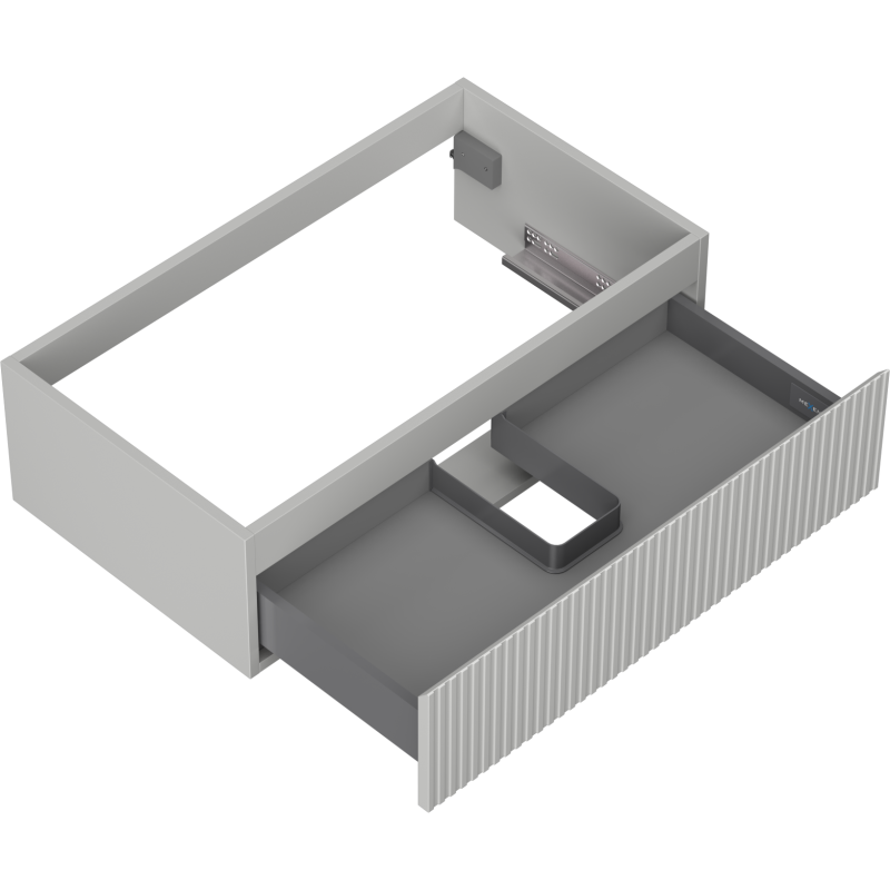 Mexen Rivel koupelnová skříňka pod umyvadlo 80 cm, 1 zásuvka, drážkovaná, šedá mat - 91A20-08023-1-BF62