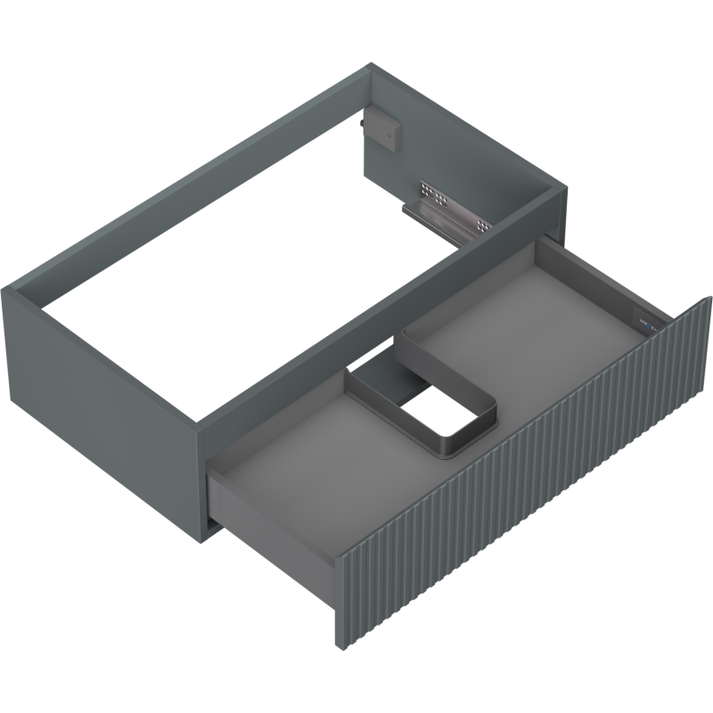 Mexen Rivel koupelnová skříňka pod umyvadlo 80 cm, 1 zásuvka, rýhovaná, grafit mat - 91A20-08023-1-BF66